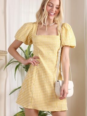 NWOT Lilou Gingham mini dress